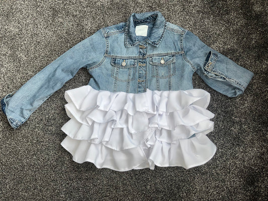 white layered frill jacket