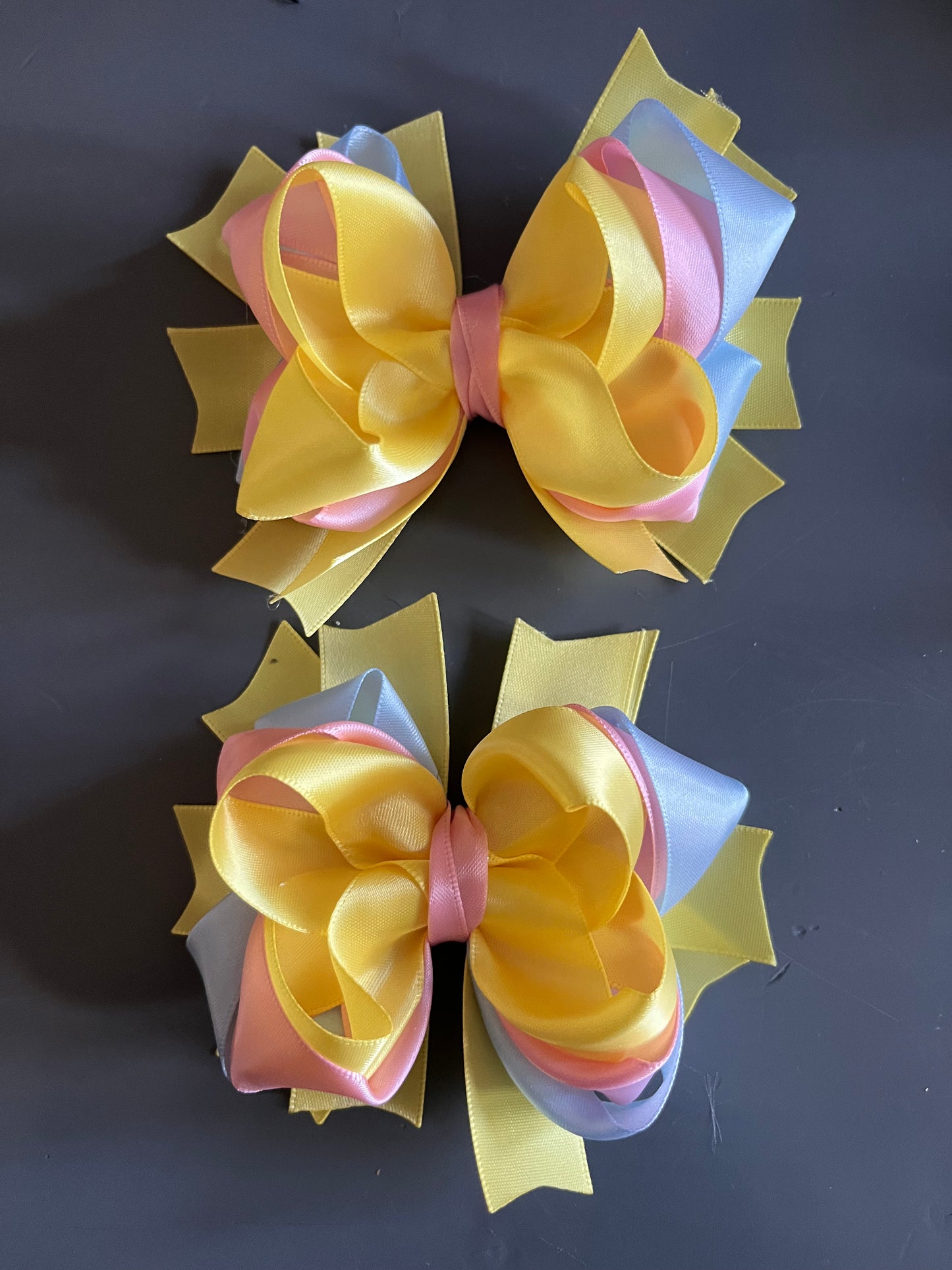 lemon pastel pair of bows