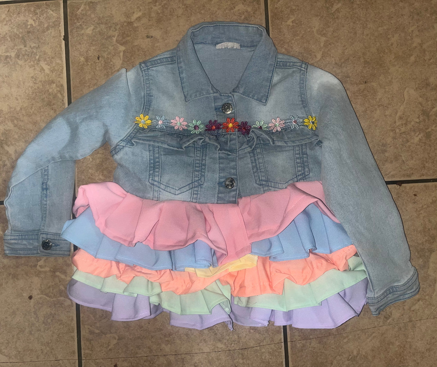 Pastel multi coloured layered jacket