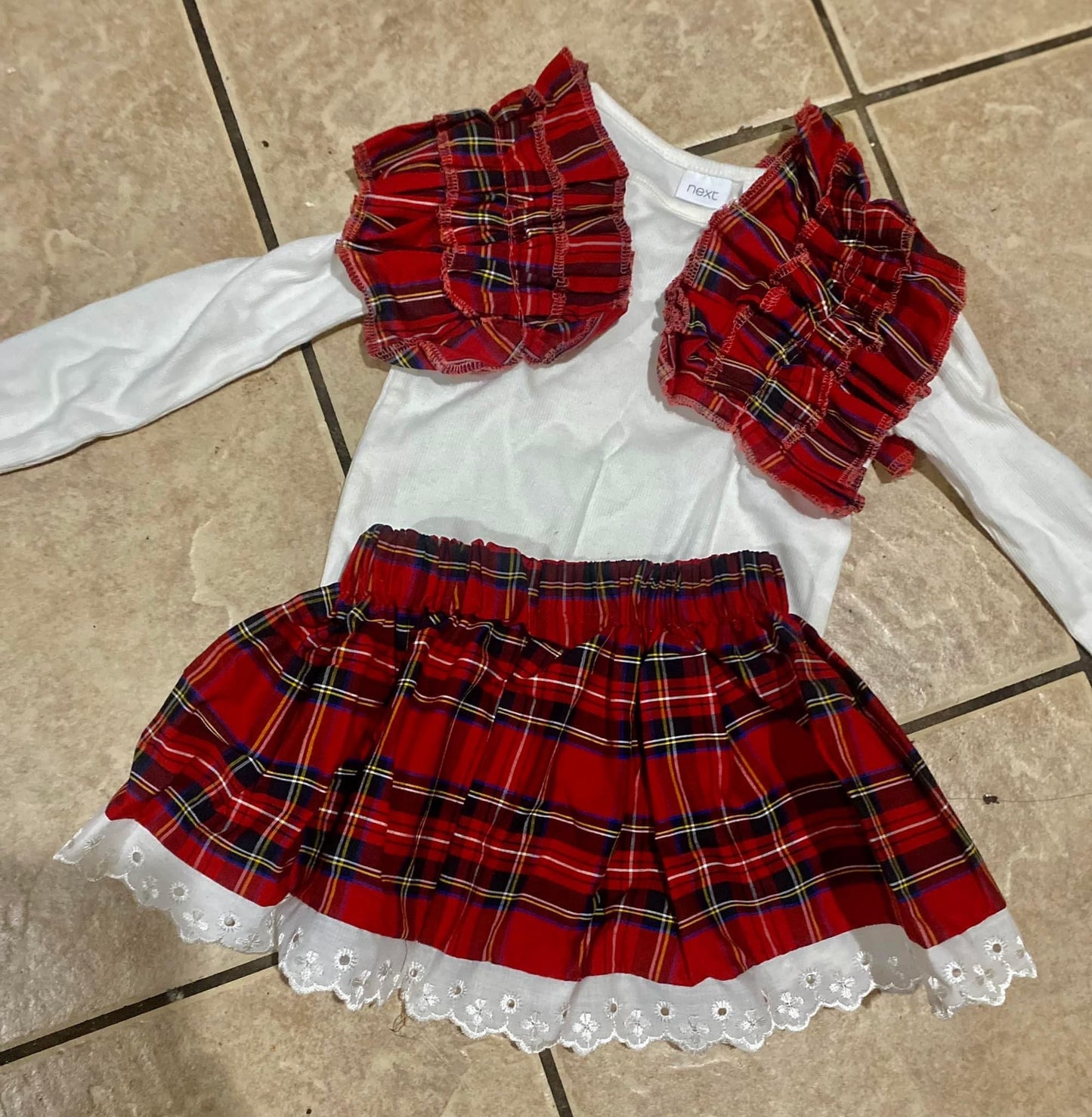 Tartan skirt and top