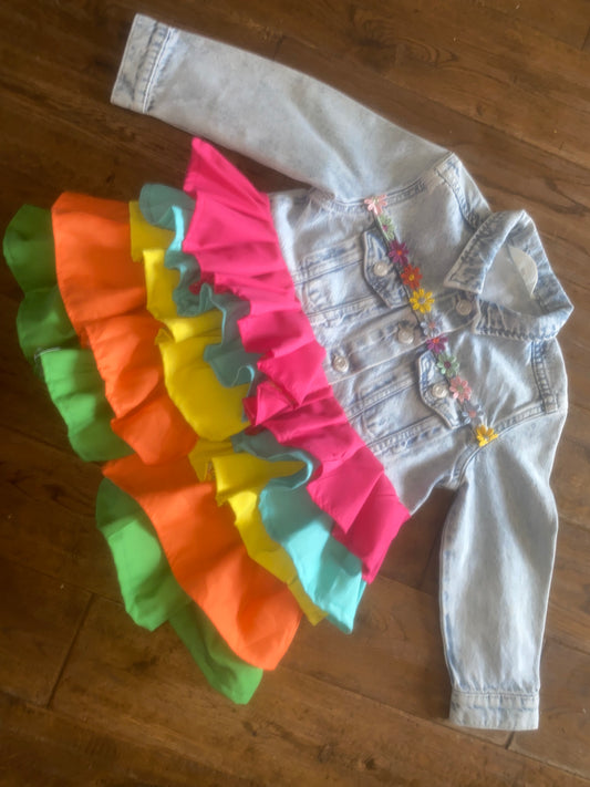 multi colour layered jacket