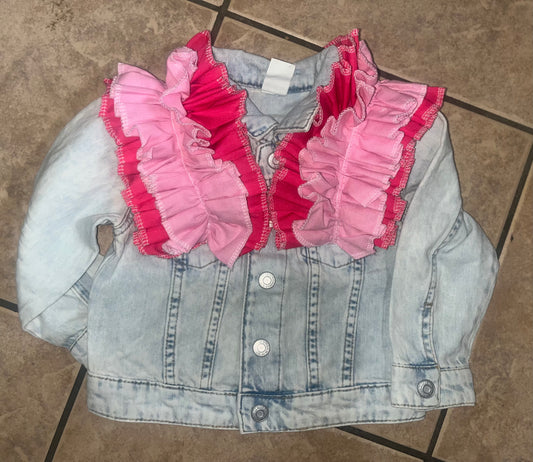 Double pink ruffle jacket